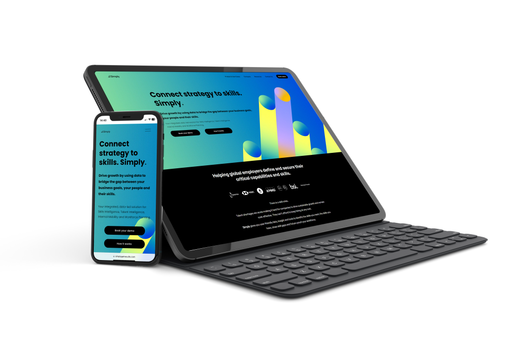 Simply Get Results website shown on a tablet and phone