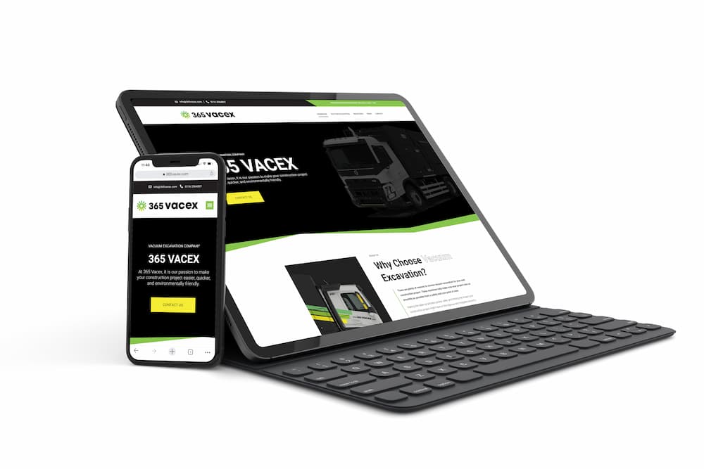 365 Vacex website shown on a tablet and phone