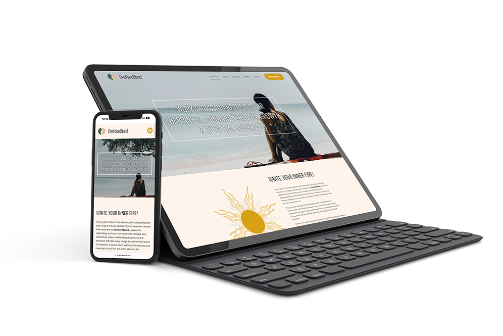 One Rare Blend website shown on a tablet and phone
