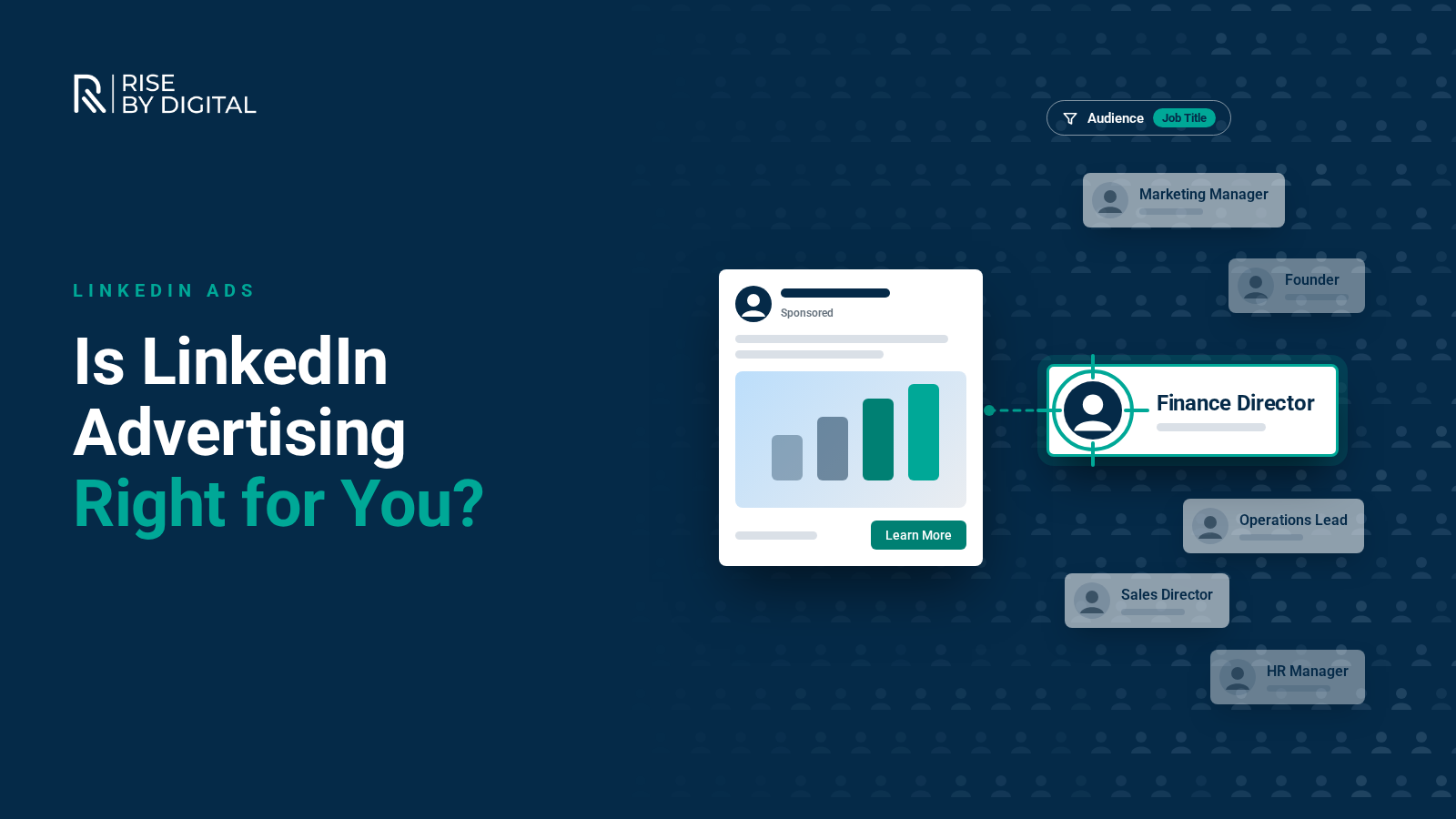 Is LinkedIn PPC right for your business? LinkedIn-style sponsored post targeting a group of professional profiles filtered by job title