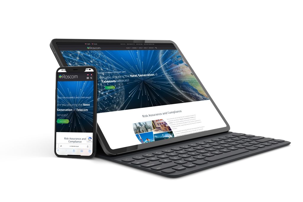 YOUR DESIGN HERE Mobile 1 1024x683 Roscom website shown on a tablet and phone