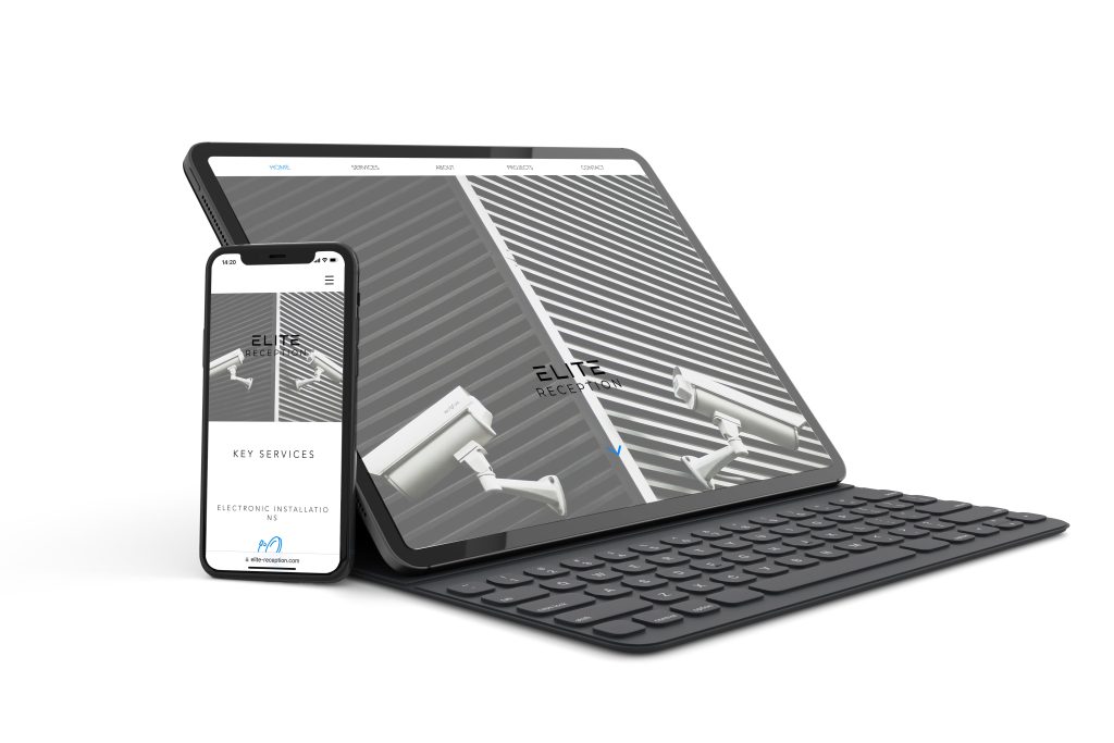 devices elite reception 1024x683 Elite Reception website shown on a tablet and phone