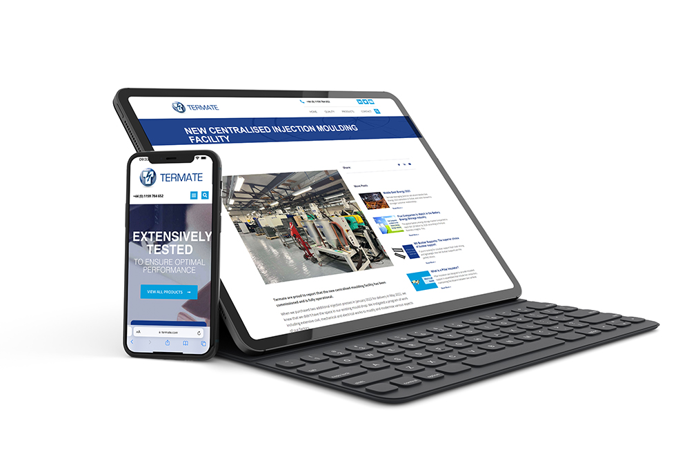Website On Devices Portfolio Image 1 2 Termate website shown on a tablet and phone